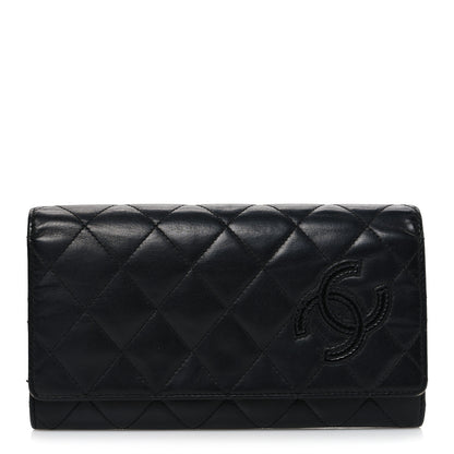 Chanel Calfskin Quilted Cambon Gusset Flap Wallet Black 1 of 9