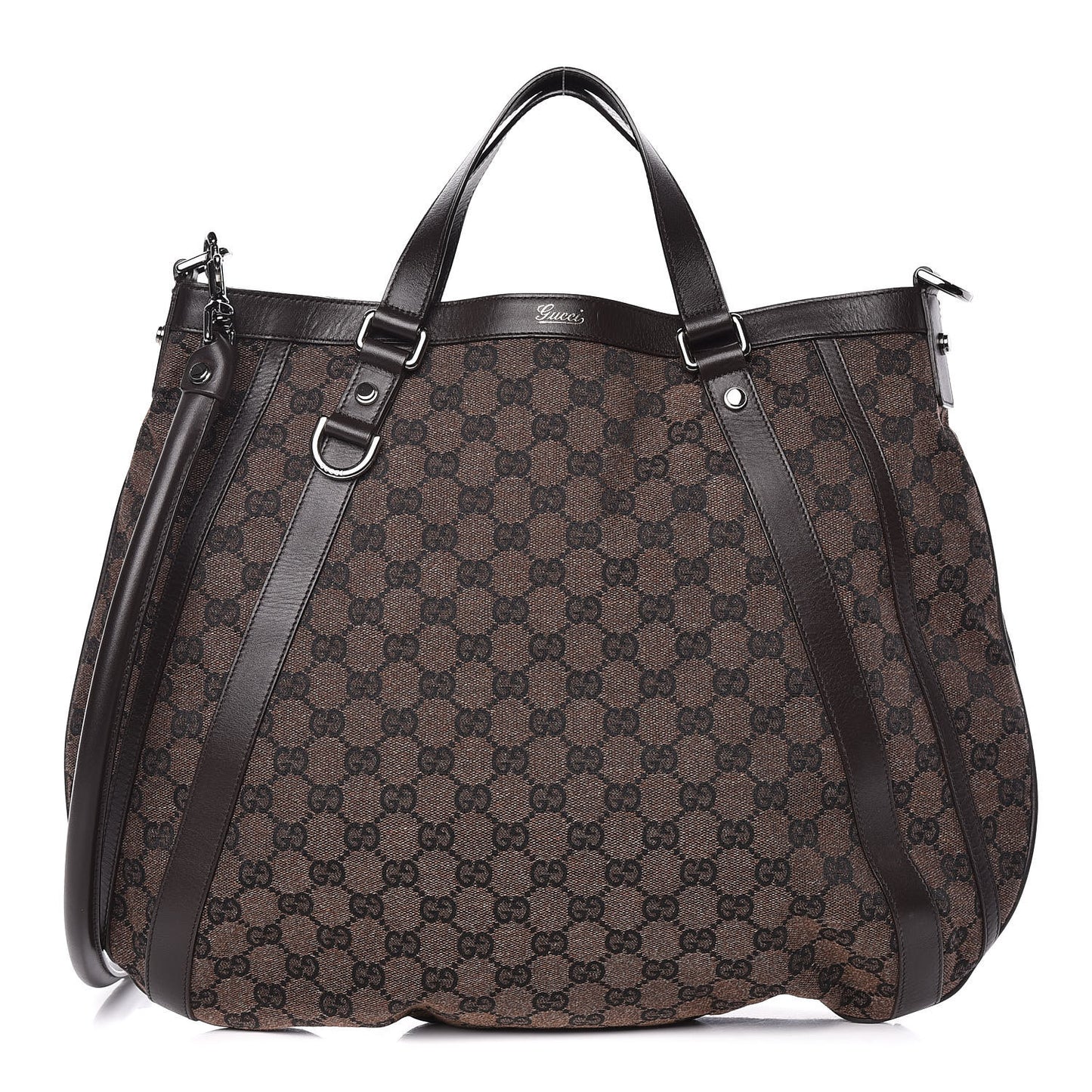 Monogram Medium Abbey Convertible Tote Dark Brown