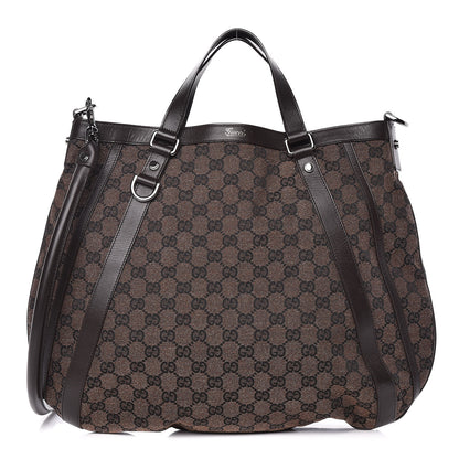 Gucci Monogram Medium Abbey Convertible Tote Dark Brown 1 of 9