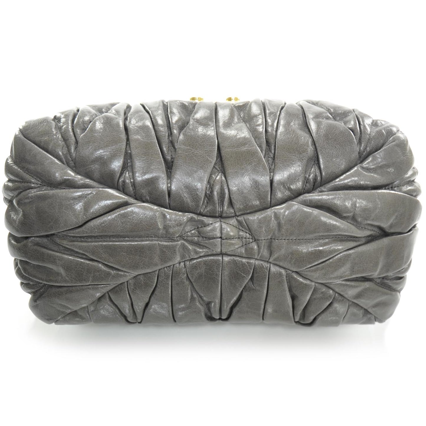 Leather Matelasse Lux Bauletto Aperto Grey