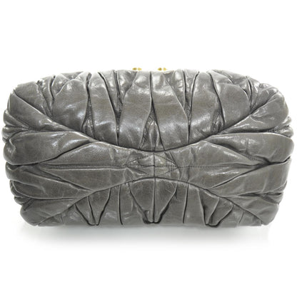 Miu Miu Leather Matelasse Lux Bauletto Aperto Grey 3 of 11
