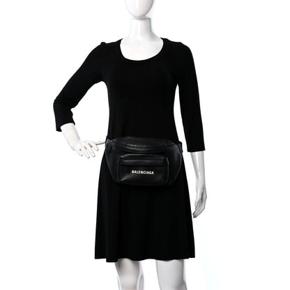 Balenciaga Smooth Calfskin Logo Everyday Beltpack XS Black White 2 of 8