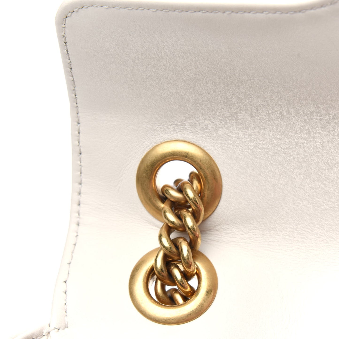 Calfskin Matelasse Mini GG Marmont Shoulder Bag White