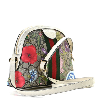 Gucci GG Supreme Monogram Flora Web GG Small Ophidia Dome Shoulder Bag White 3 of 10
