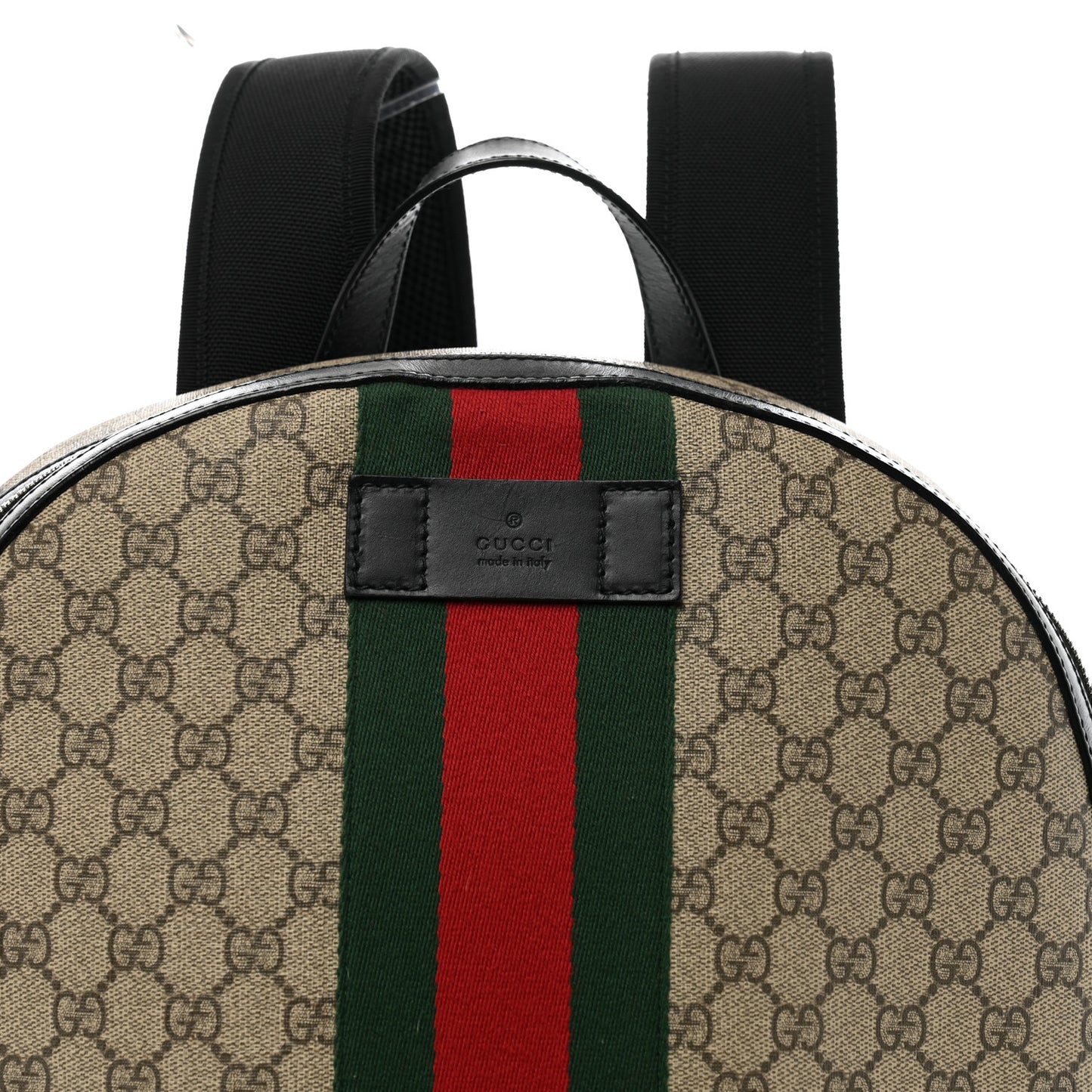 GG Supreme Monogram Web Dome Backpack Black