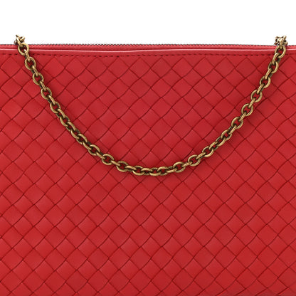 Bottega Veneta Nappa Intrecciato Biletto Chain Crossbody Red 9 of 12