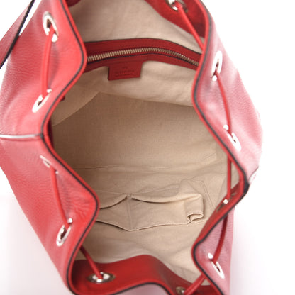 Gucci Pebbled Calfskin Small Soho Drawstring Backpack Tabasco Red 5 of 9