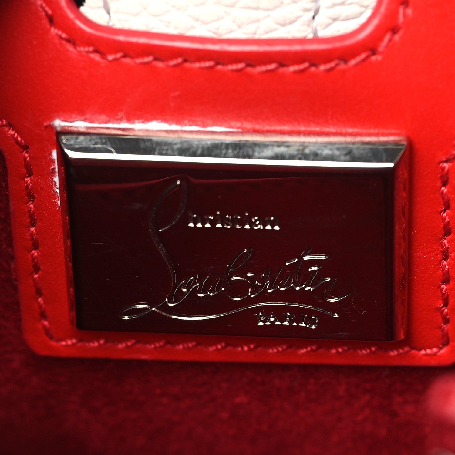 Christian Louboutin Calfskin Beaded Africamana Nano Paloma Nude 6 of 8