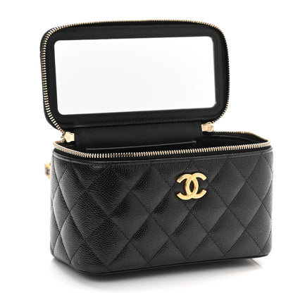 Chanel Shiny Caviar Quilted Pick Me Up Vanity Case Black 6 of 11