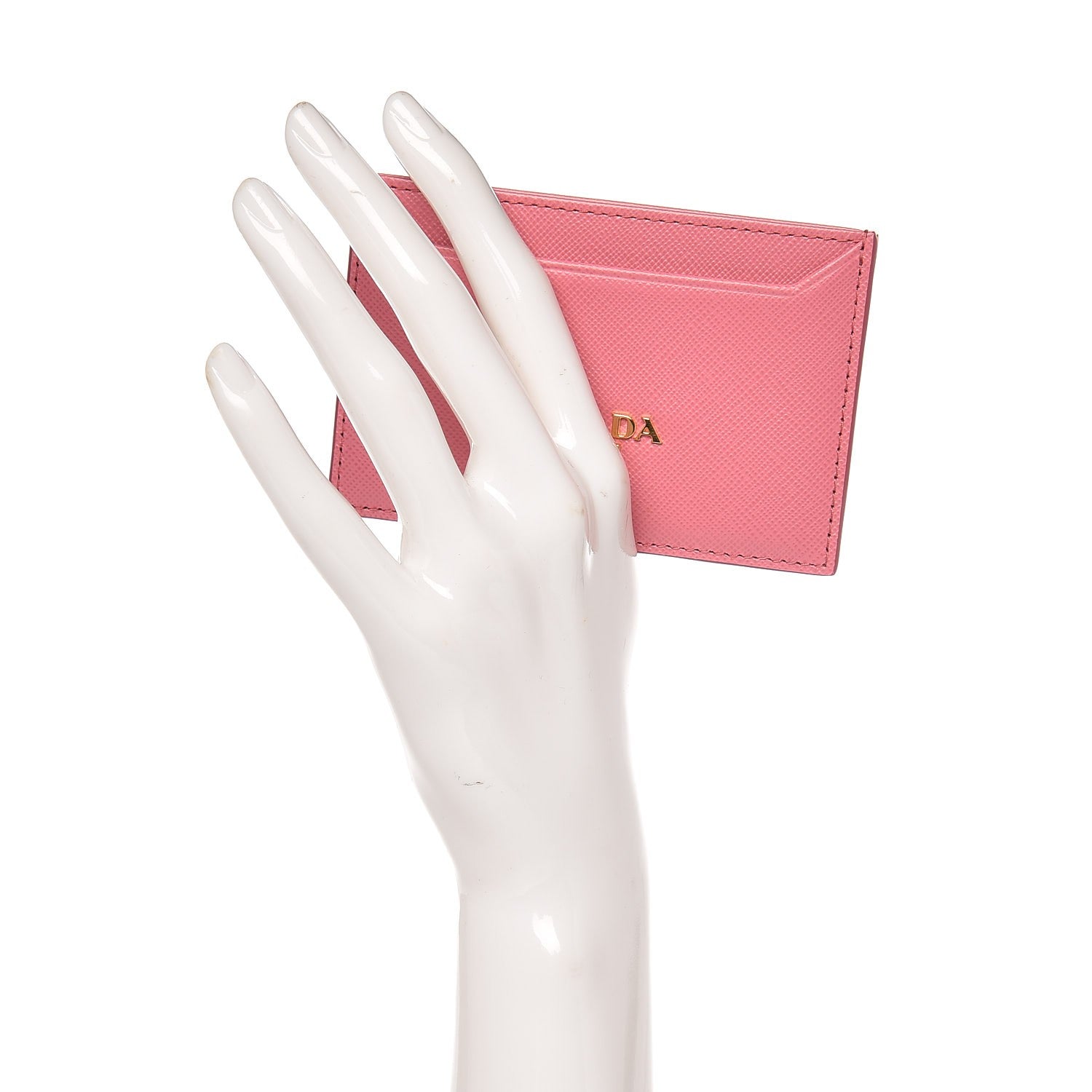 Prada Saffiano Metal Card Case Peonia 2 of 7