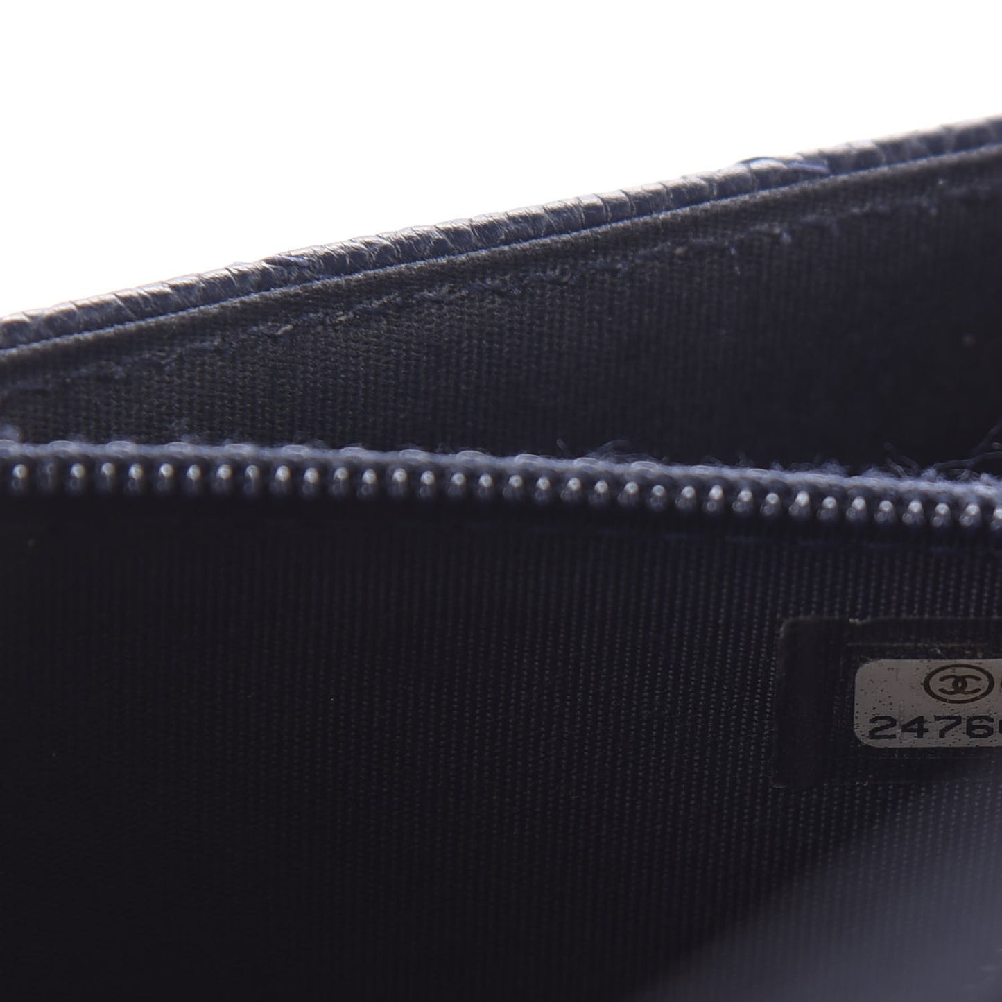 Caviar Chevron Quilted Square Wallet On Chain WOC Blue