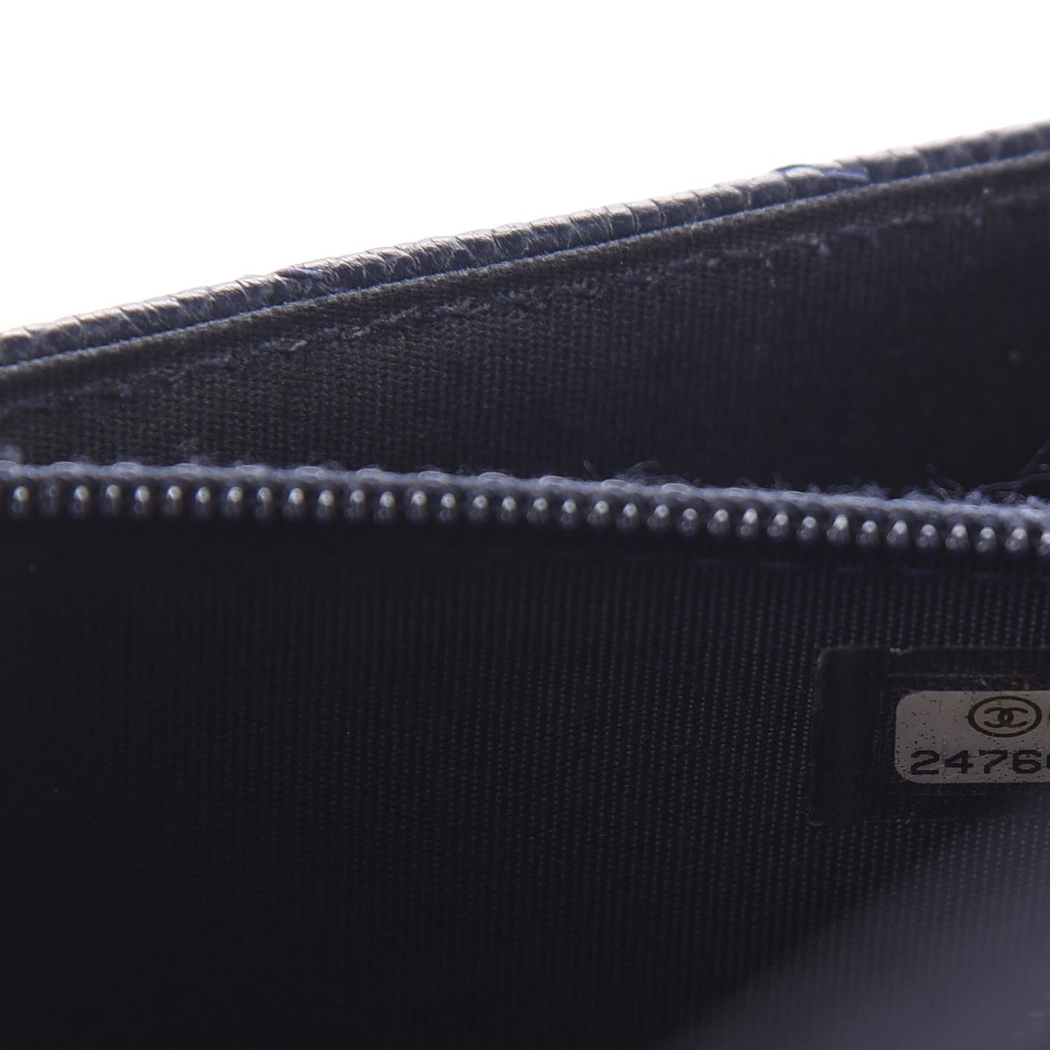 Chanel Caviar Chevron Quilted Square Wallet On Chain WOC Blue 10 of 11
