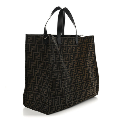 Fendi X FRGMT X POKEMON Fabric Jacquard FF Pokemon Shopping Tote Bag Tobacco Moro Giallo Mimosa 3 of 10