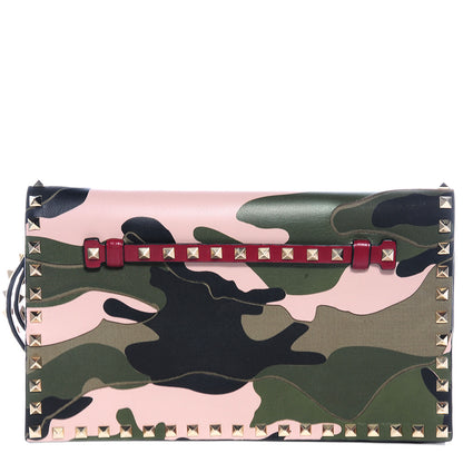 Valentino Garavani Nappa Canvas Camouflage Rockstud Wristlet Clutch Multicolor 1 of 9