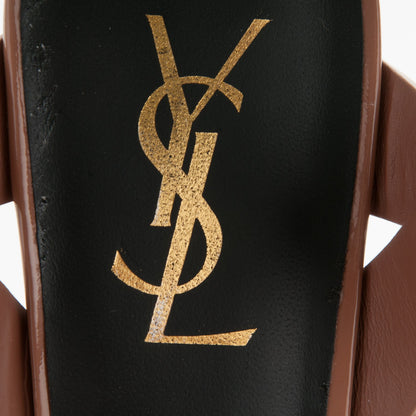 Saint Laurent Patent Tribute 75 Platform Sandals 38 Light Clay 7 of 7
