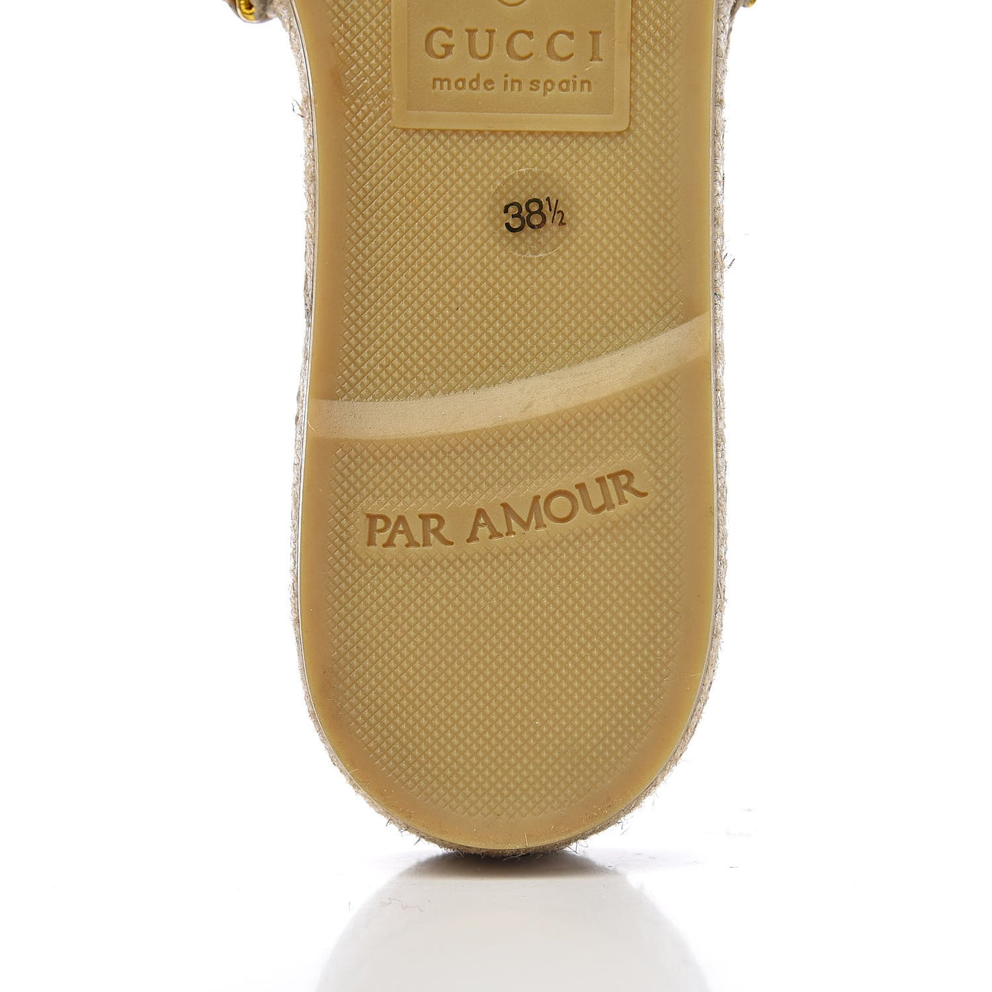 Metallic Nappa Matelasse GG Marmont Espadrille Slide Sandals 38.5 Oro