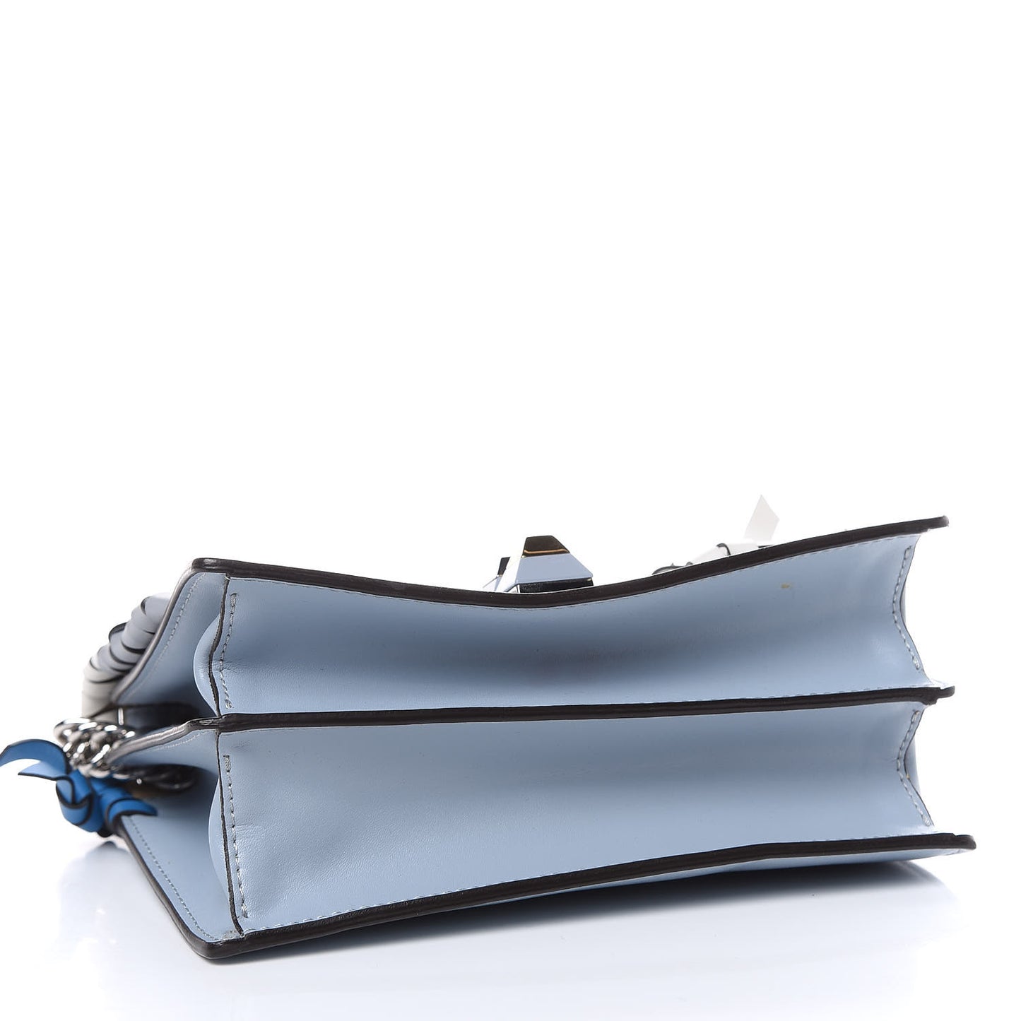 Vitello Liberty Whipstitch Bow Small Kan I Shoulder Bag Azzurro Polvere Multicolor