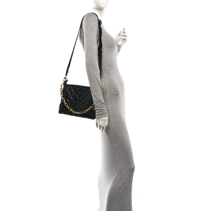 Louis Vuitton Lambskin Embossed Monogram Coussin PM Black 2 of 11