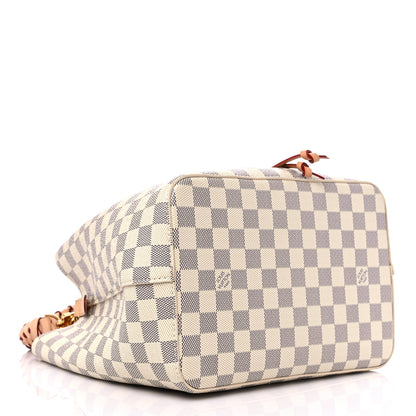 Louis Vuitton Damier Azur Braided Neonoe MM Peach Cream 4 of 9