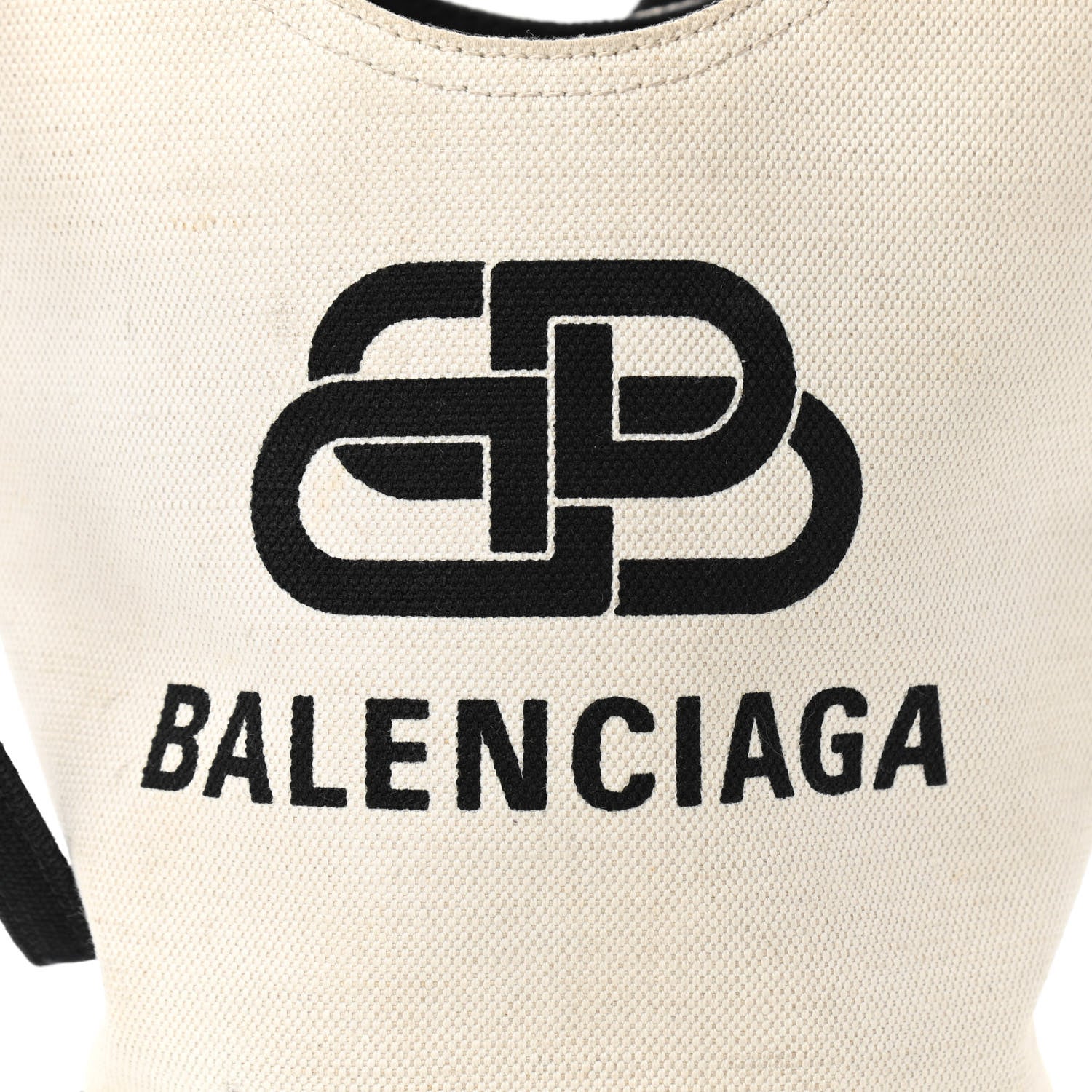 Balenciaga Cotton Canvas Calfskin New Wave Tote XS Natural Black 10 of 14