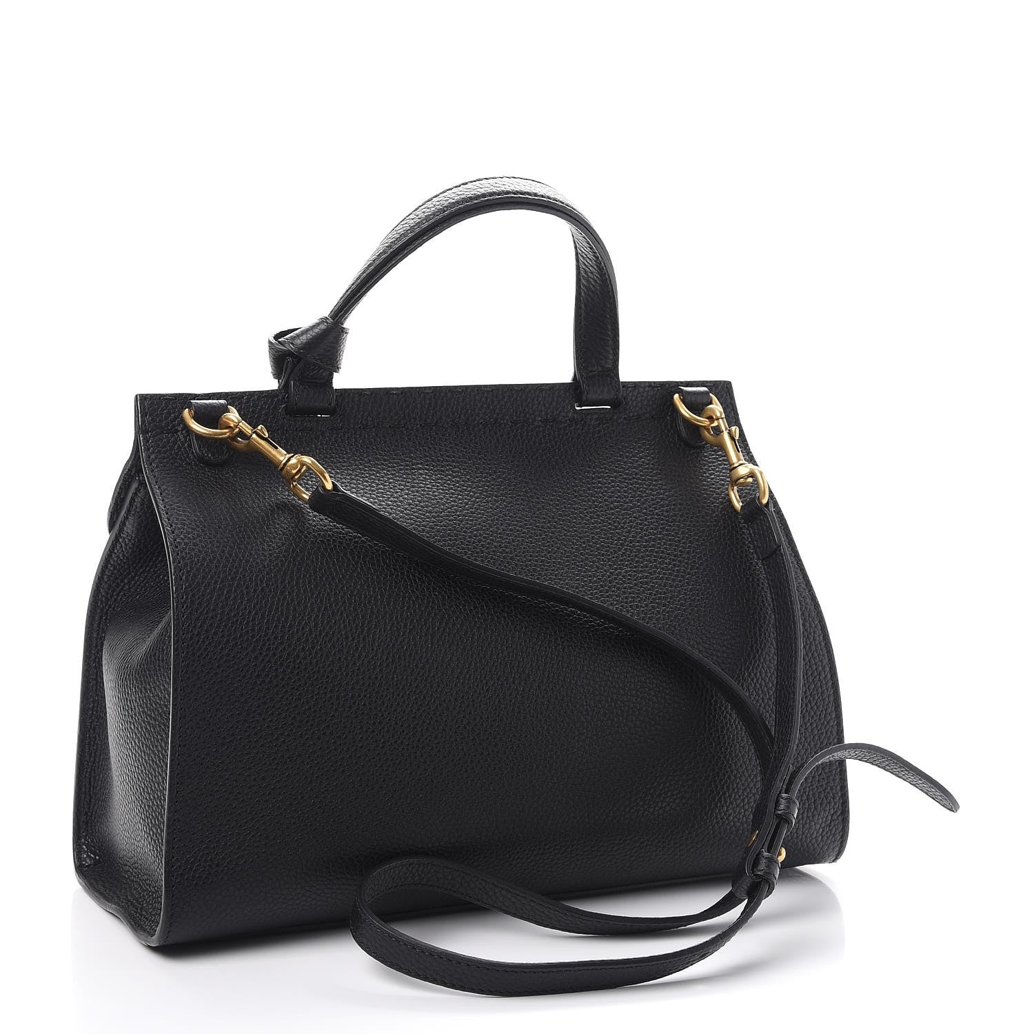 Gucci Calfskin Small GG Marmont Top Handle Bag Black 4 of 8