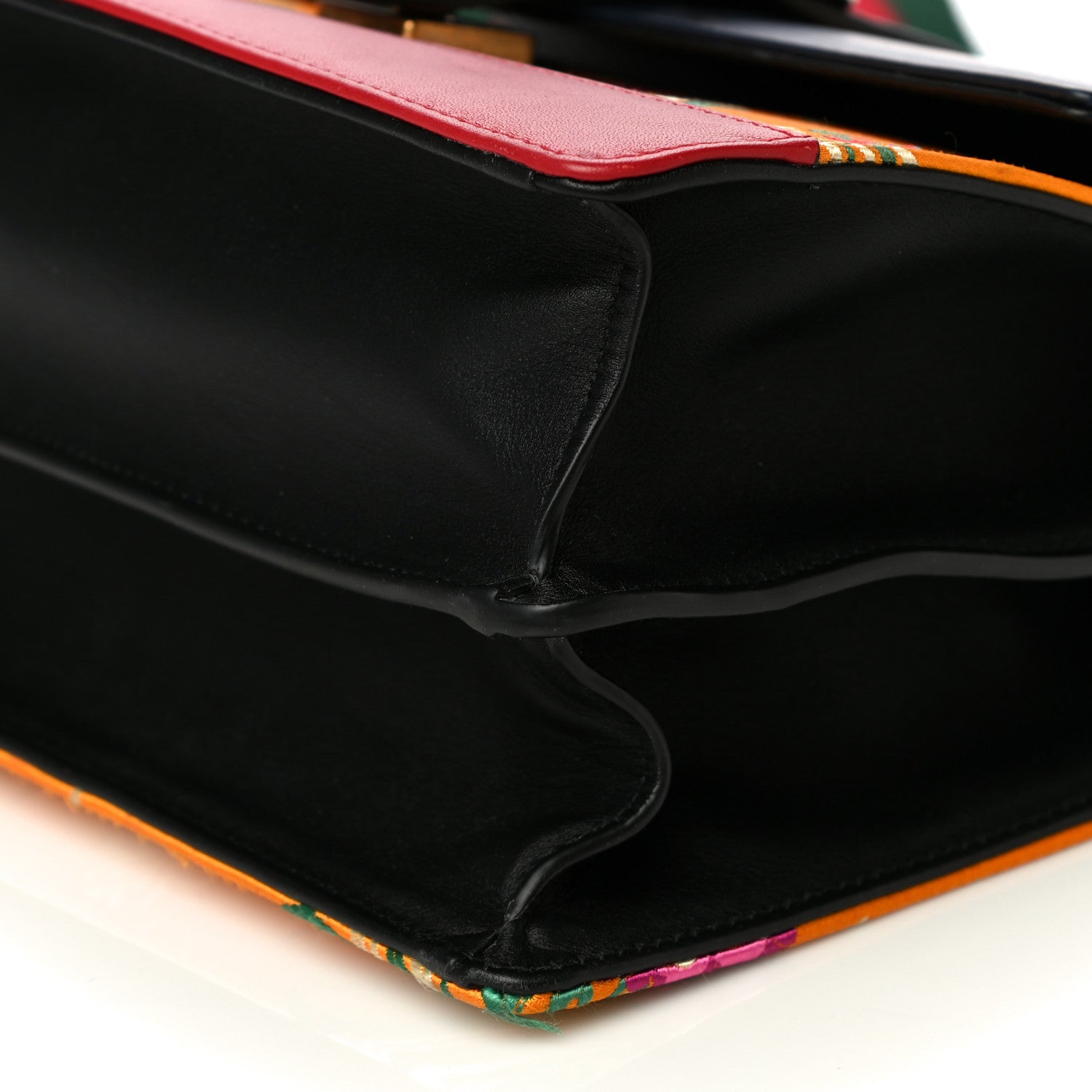 Gucci Satin Calfskin Bamboo Web Tokyo Print Medium Dionysus Top Handle Bag Giallo Multicolor Blue Agata Hibiscus Red 9 of 40