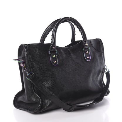 Balenciaga Chevre Iridescent Metallic Edge Hardware City Black 4 of 10