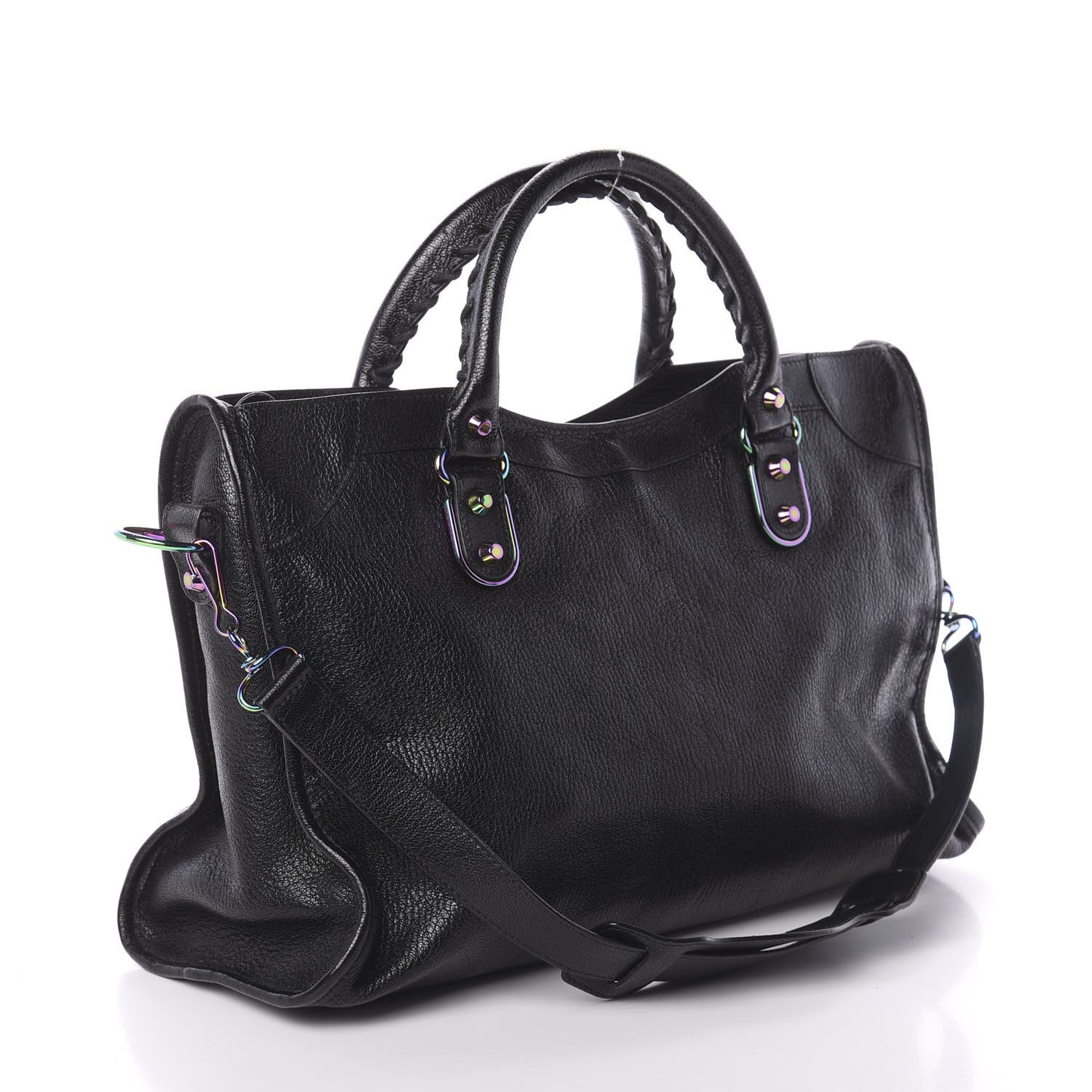 Chevre Iridescent Metallic Edge Hardware City Black