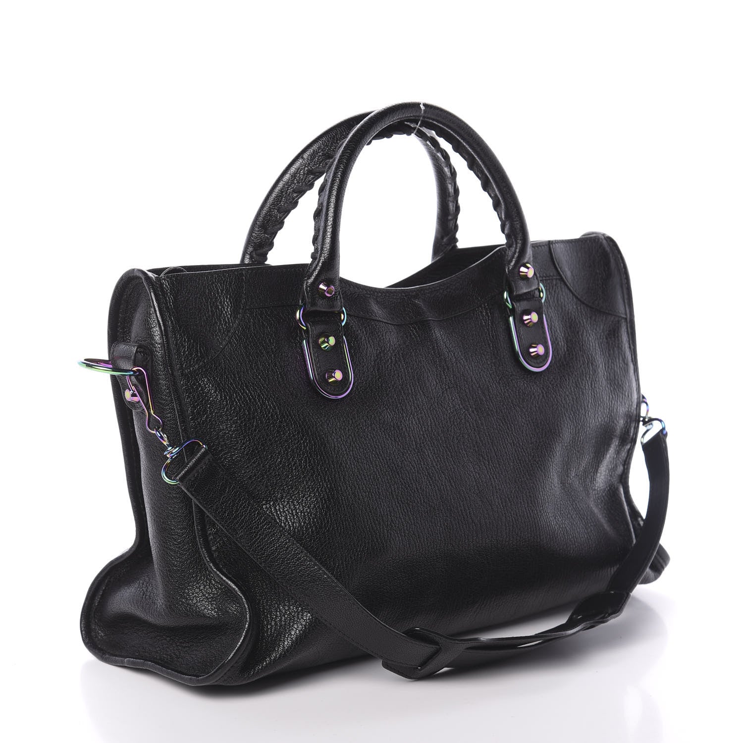 Balenciaga Chevre Iridescent Metallic Edge Hardware City Black 4 of 10