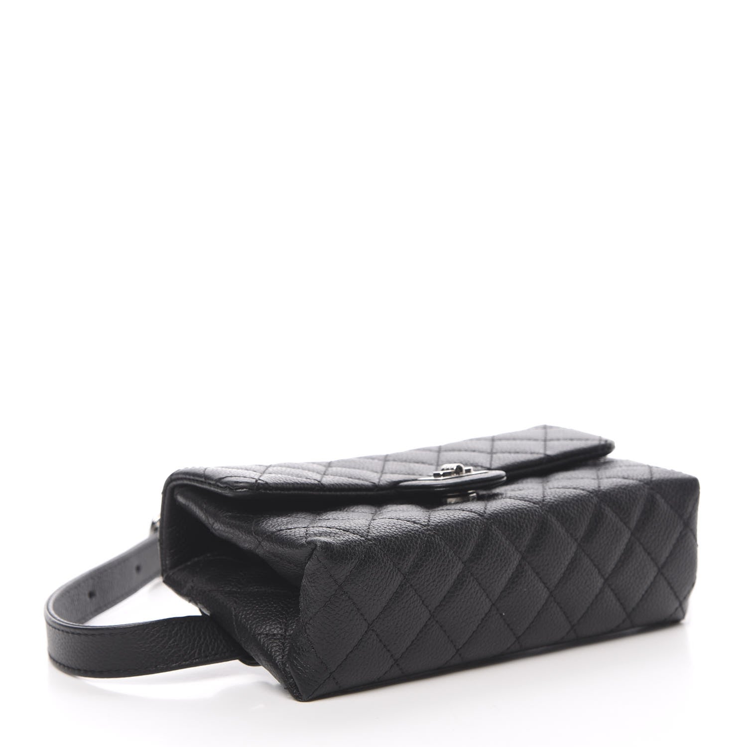 Chanel Grained Calfskin Quilted 2.55 Reissue Flap Belt Bag Clutch Black 4 of 13