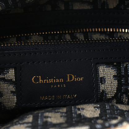 Christian Dior Wicker Oblique Basket Bag Blue 6 of 9