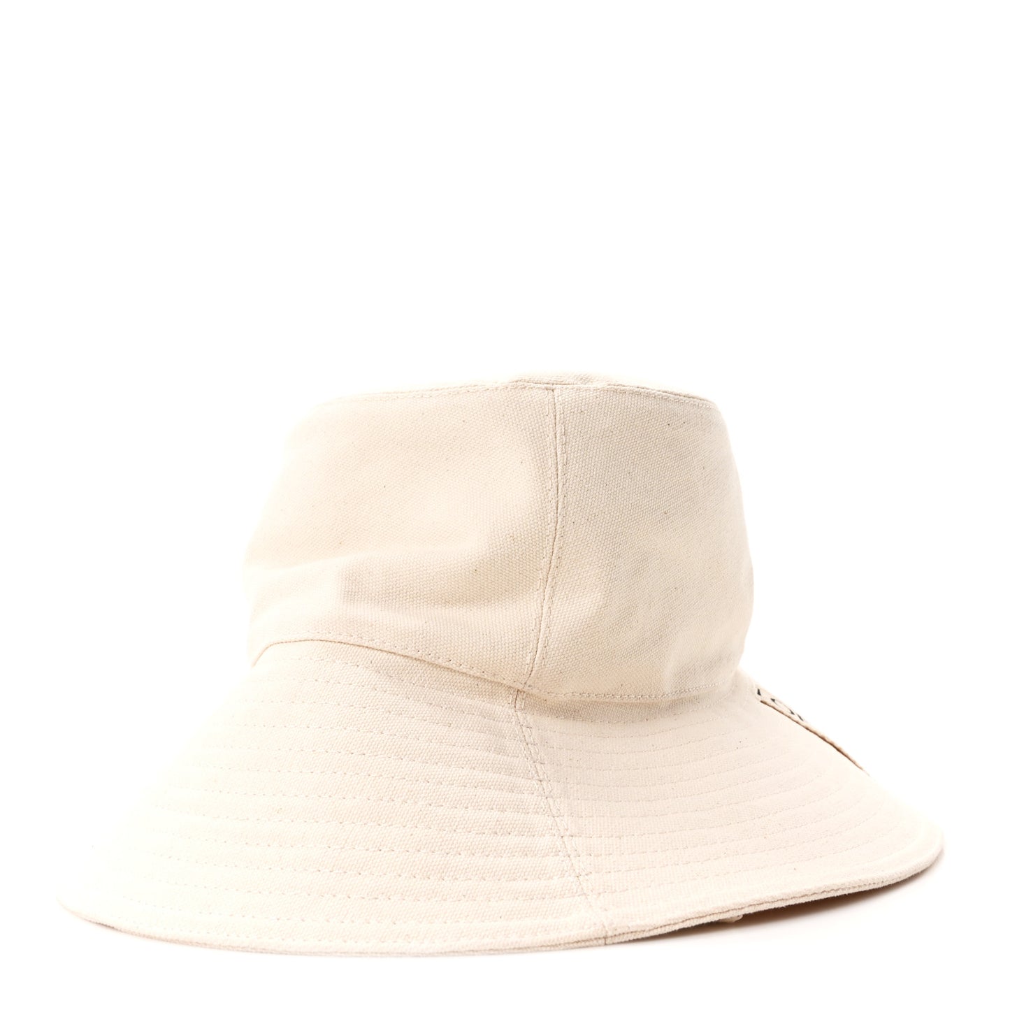 Canvas Calfskin Fisherman Bucket Hat 57 Soft White