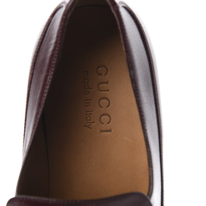 Gucci Goatskin Mens Chain Mid Heel Loafers 8.5 Burgundy 8 of 9