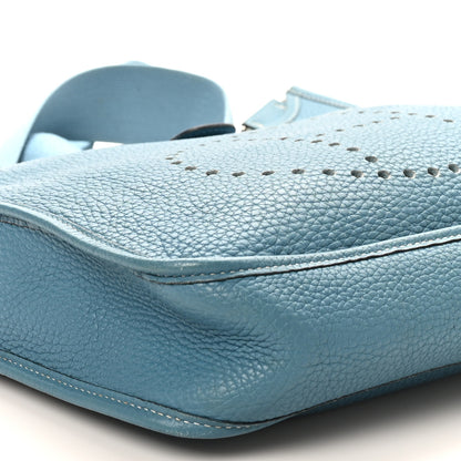 Hermes Taurillon Clemence Evelyne PM Blue Jean 9 of 10