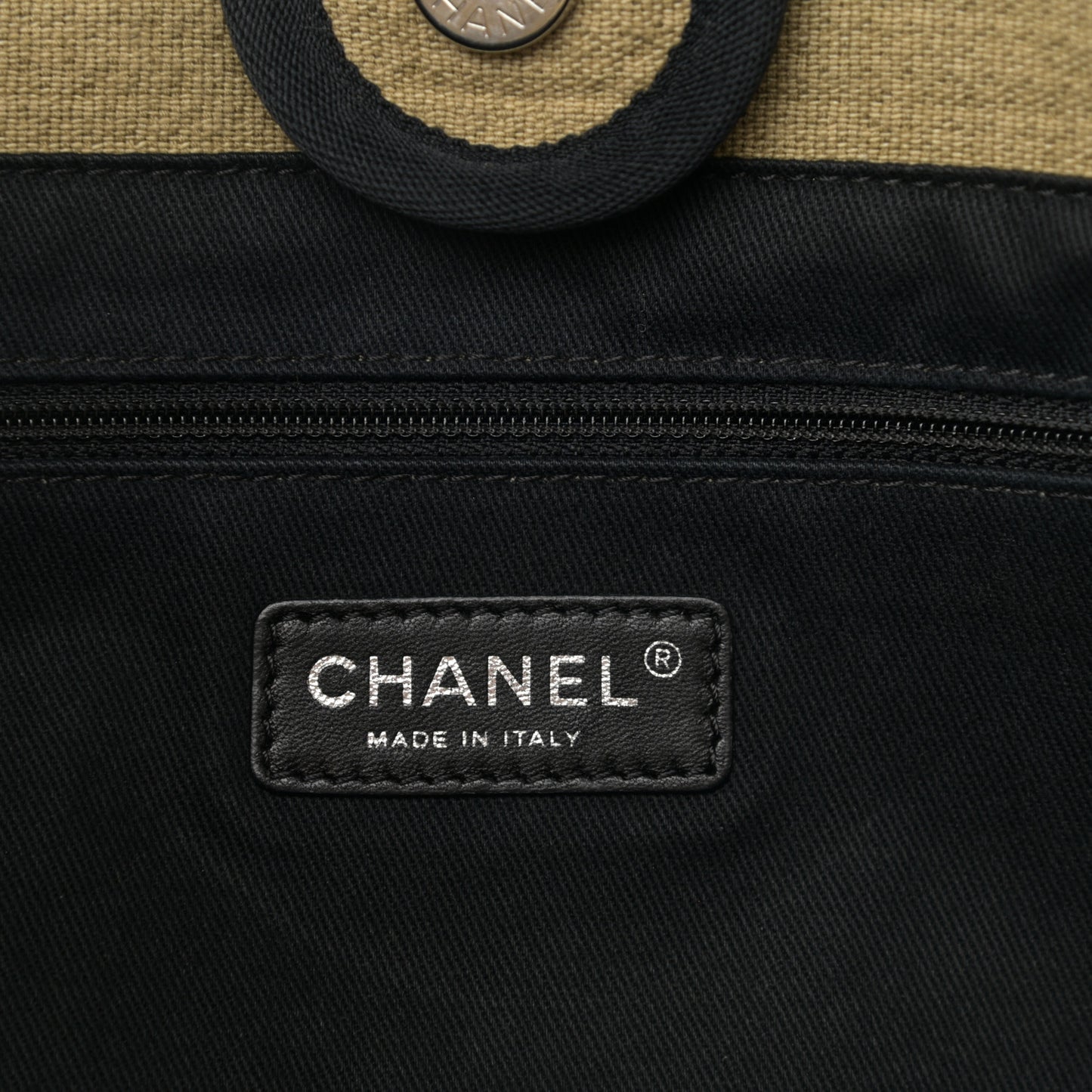 Canvas Small Deauville Tote Beige Black