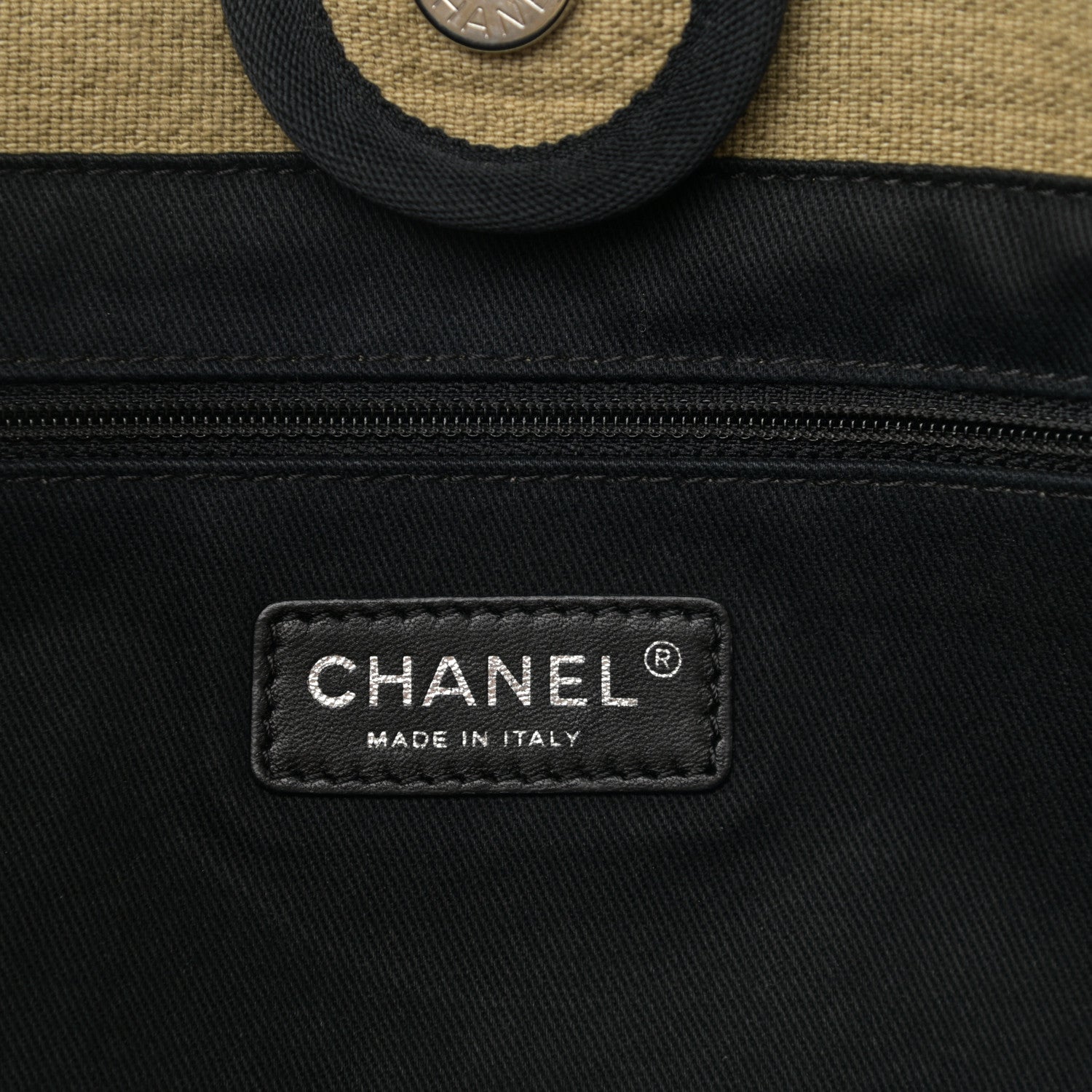 Chanel Canvas Small Deauville Tote Beige Black 6 of 13