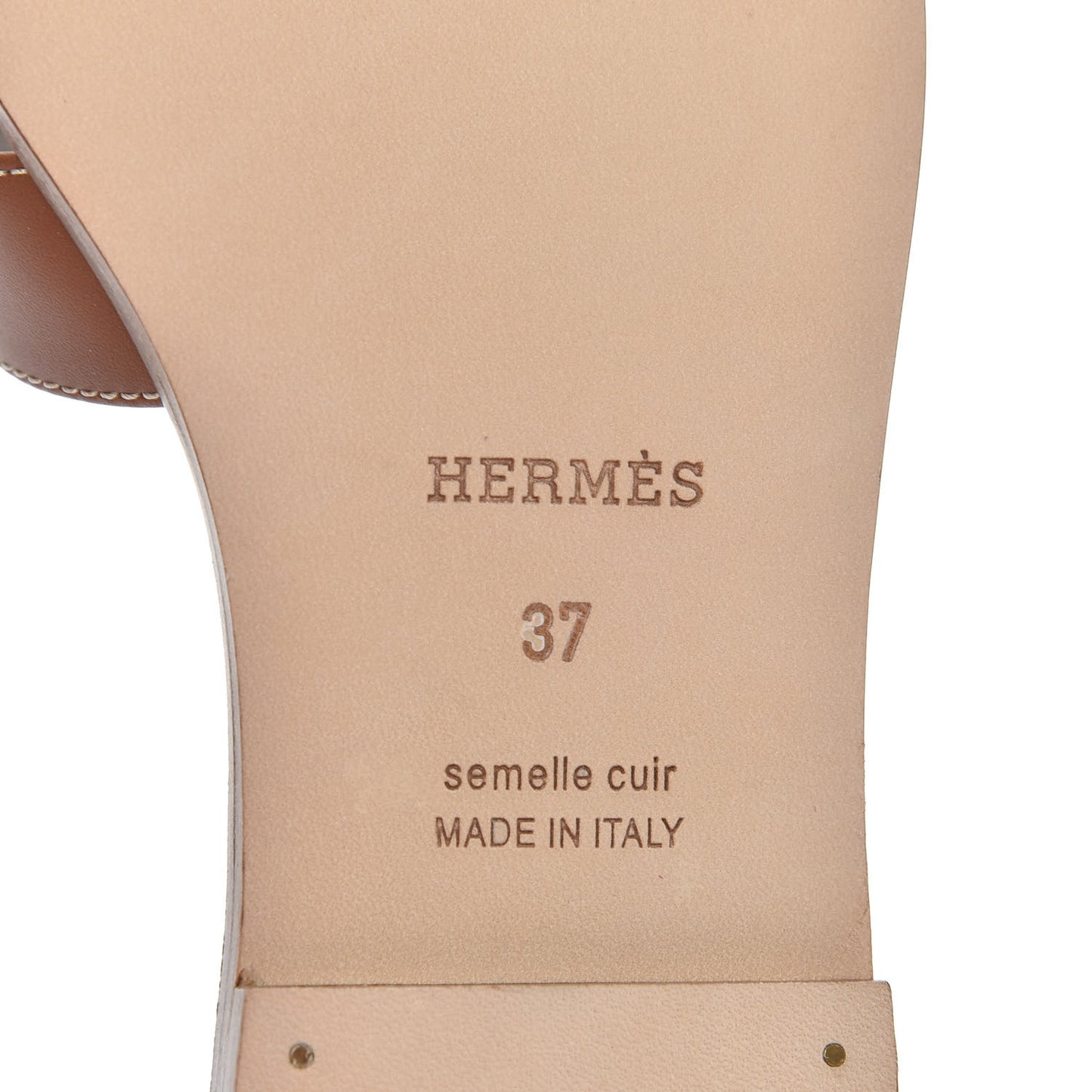 Box Calfskin Oran Sandals 37 Gold