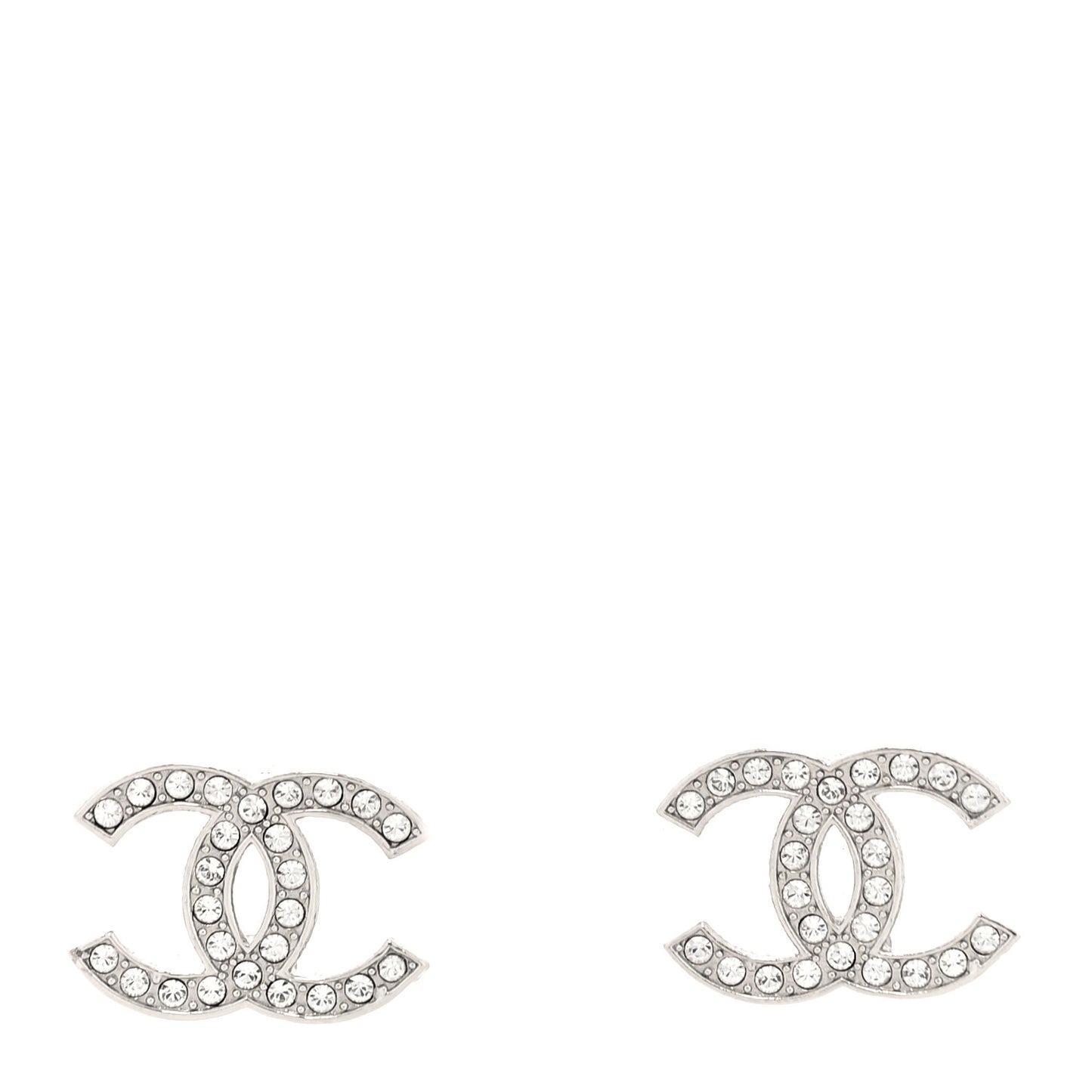 Crystal CC Earrings Silver