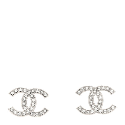 Chanel Crystal CC Earrings Silver 1 of 4