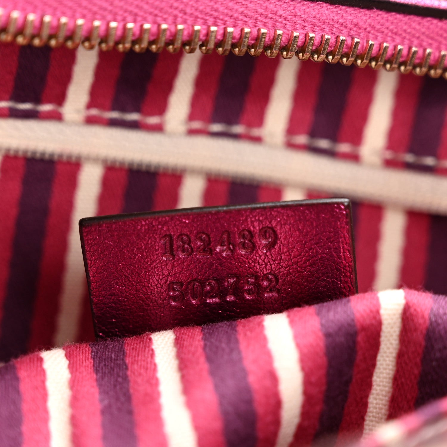 Gucci Metallic Calfskin Monogram Small New Britt Hobo Pink 7 of 15