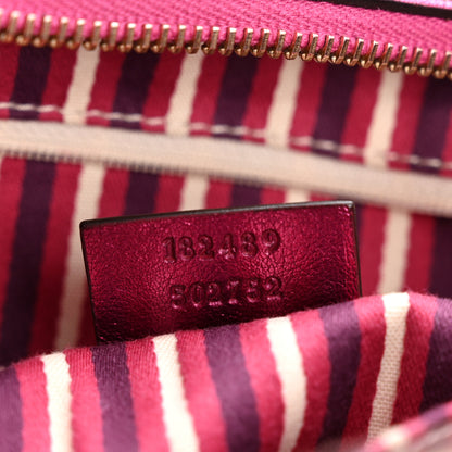 Gucci Metallic Calfskin Monogram Small New Britt Hobo Pink 7 of 15