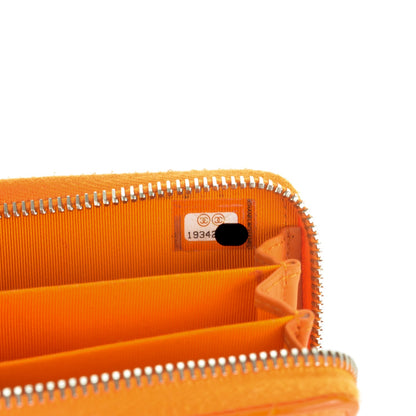 Chanel Patent Calfskin Quilted Zip Coin Purse Orange 7 of 9