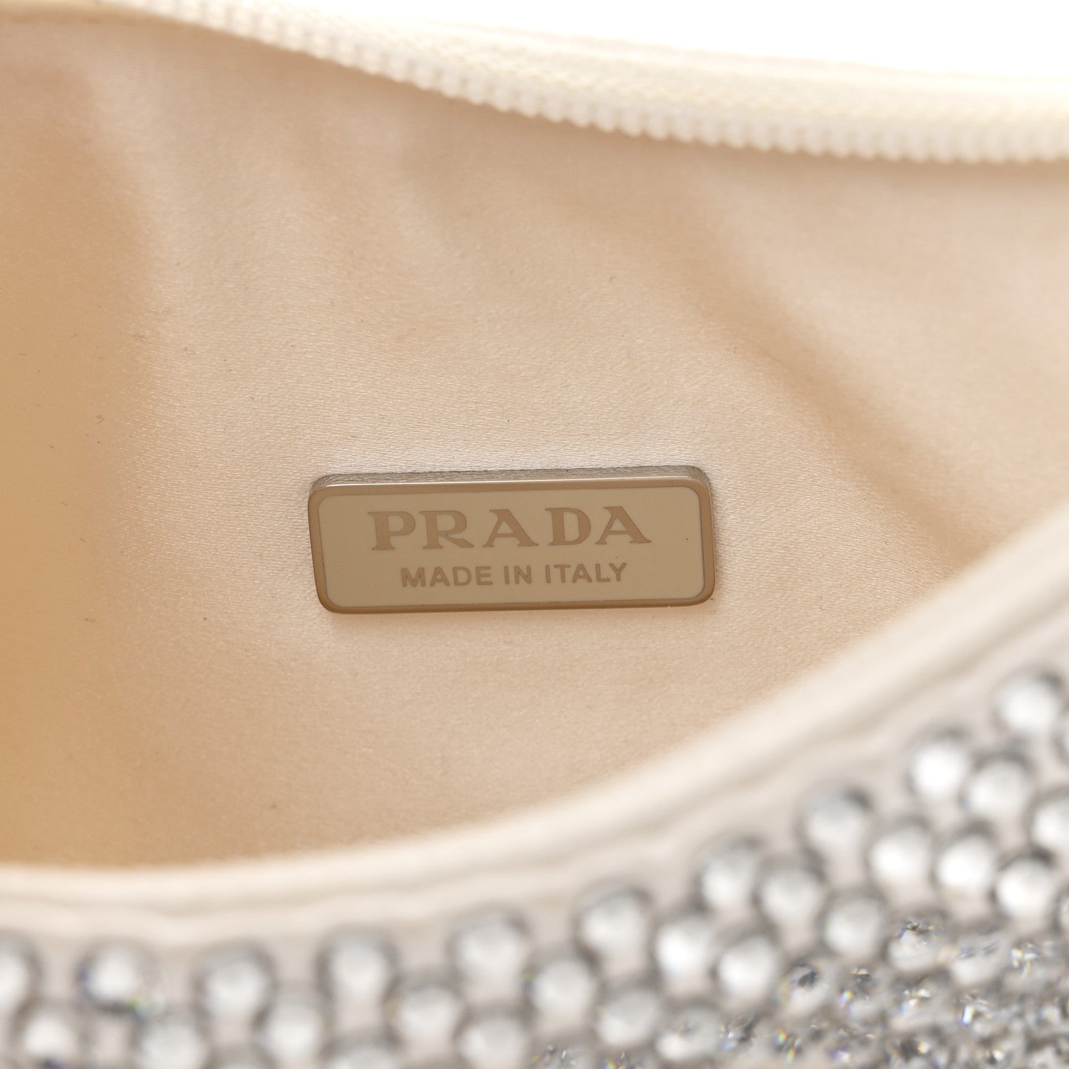 Prada Satin Crystal Mini Re-Edition 2000 Bag White 6 of 10