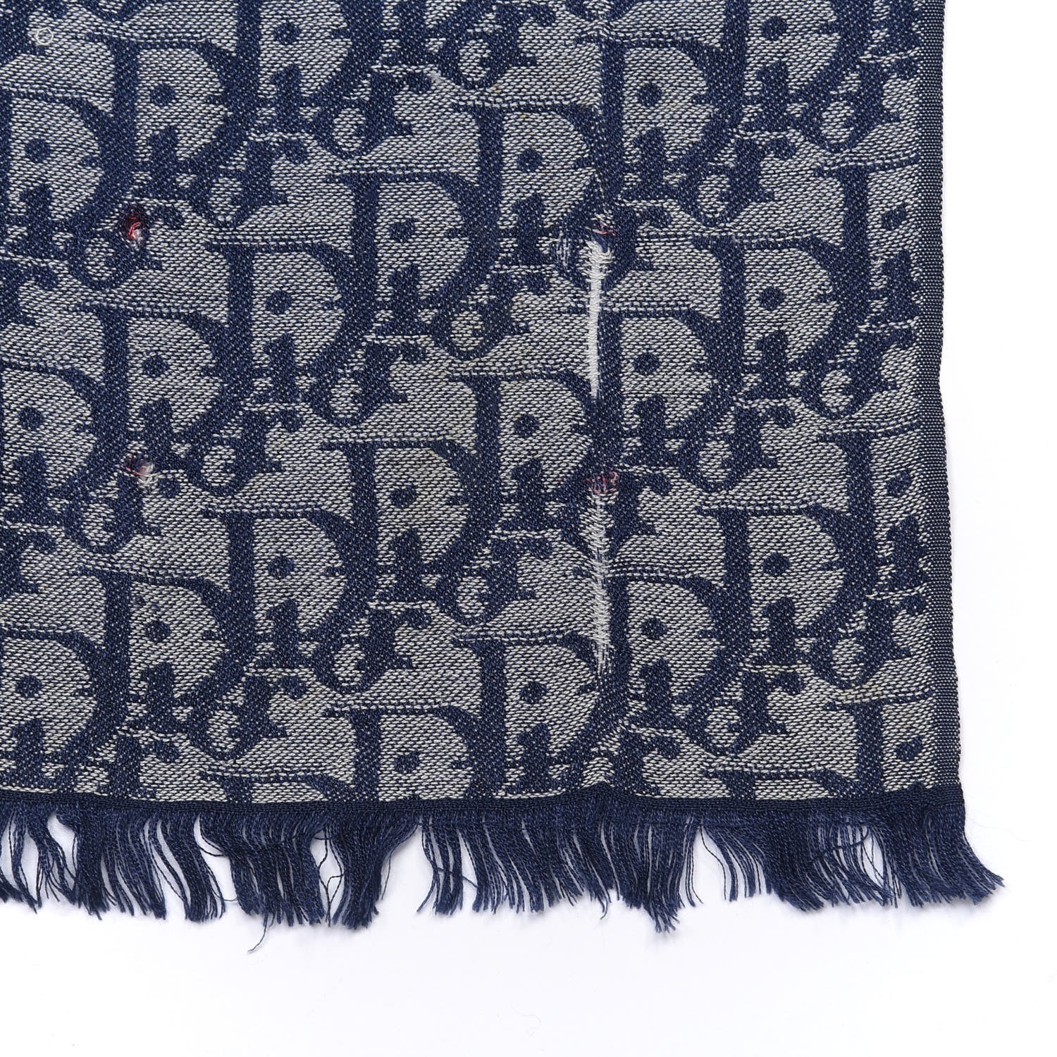 Christian Dior Silk Monogram Scarf Blue 5 of 6