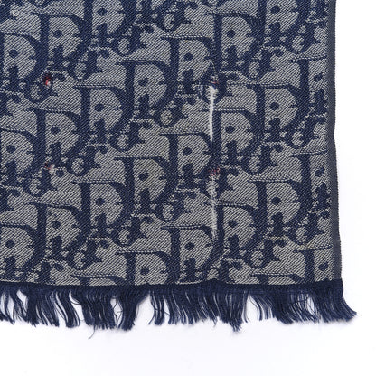 Christian Dior Silk Monogram Scarf Blue 5 of 6