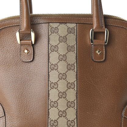 Gucci Calfskin GG Monogram Medium Horsebit Nail Dome Bag Dark Brown 10 of 10