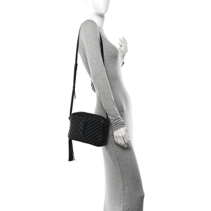 Saint Laurent Calfskin Matelasse Monogram Monochrome Lou Camera Bag Black 2 of 11