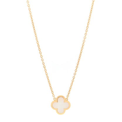 Van Cleef & Arpels 18K Yellow Gold Mother of Pearl Pure Alhambra Pendant Necklace 1 of 6