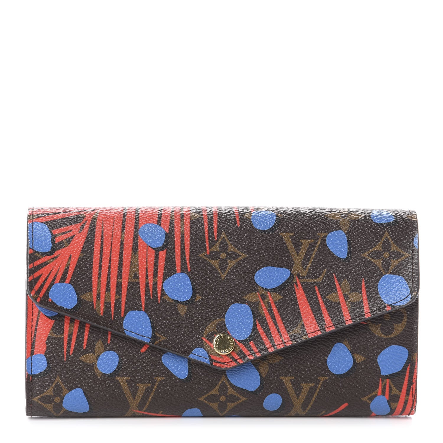 Louis Vuitton Monogram Jungle Dots Sarah Wallet Coquelicot Denim 1 of 5