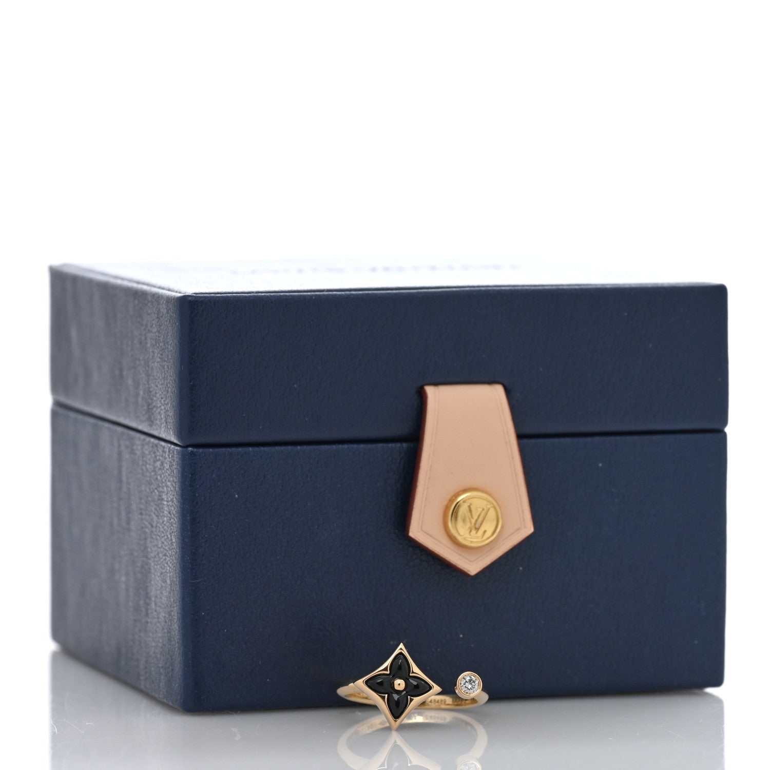 Louis Vuitton 18K Yellow Gold Diamond Black Onyx Mini Color Blossom Star Ring 51 5.75 5 of 5